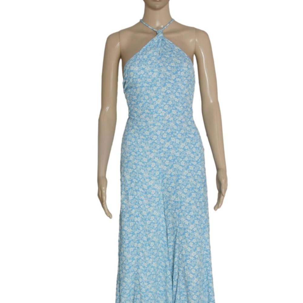 Free People Arlo Jumpsuit Ice Combo Floral Printed Halter XS NEW